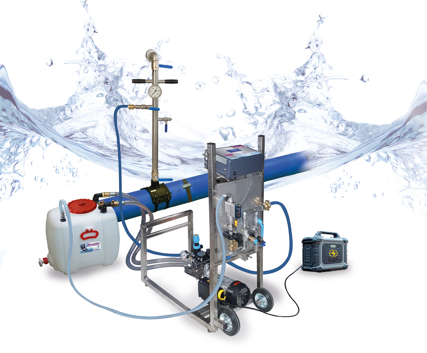 Technetics mikromec® Prüfautomat Wasser SMART für Messungen an kleinen Leitungen