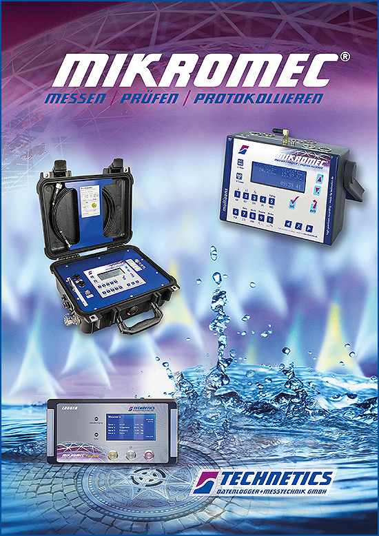 TECHNETICS mikromec® Gesamtbroschüre - komplette Produktpalette für Druckprüfungen an verschiedenen Leitungen
