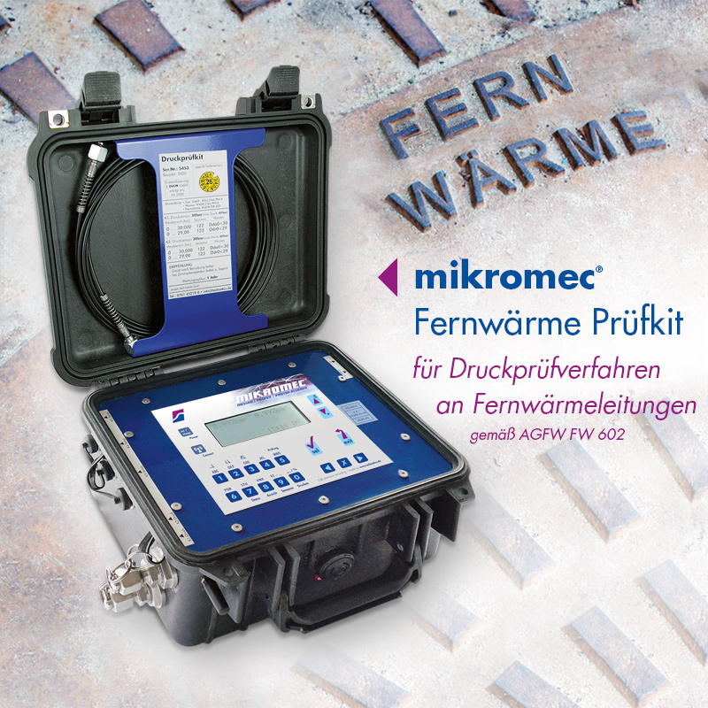Technetics mikromec® Prüfkit Fernwärme zur hochpräzisen Messungen von Fernwärmeleitungen