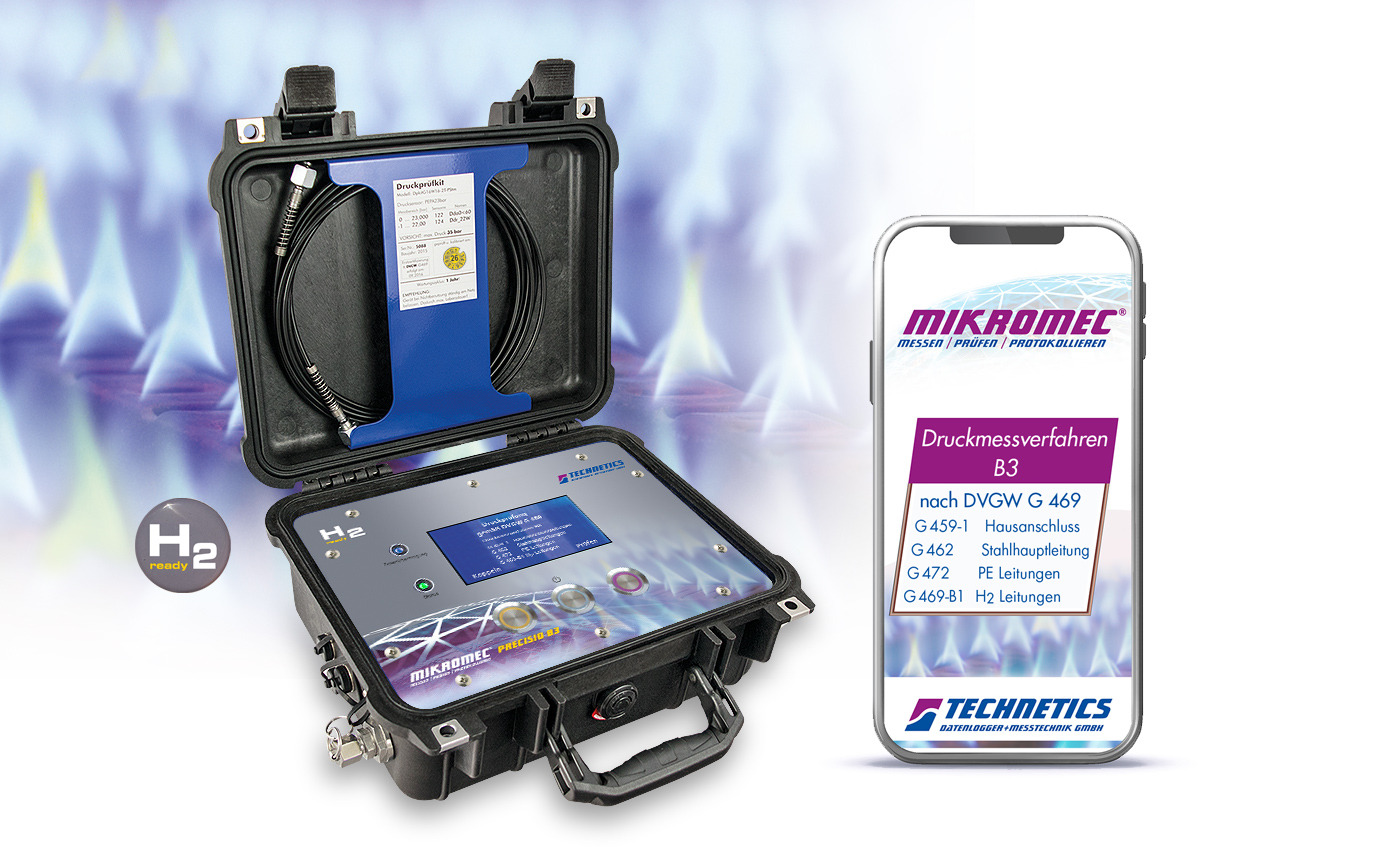 mikromec® Precisio B3 für Gasleitungsprüfung B3 gemäß DVGW G 469